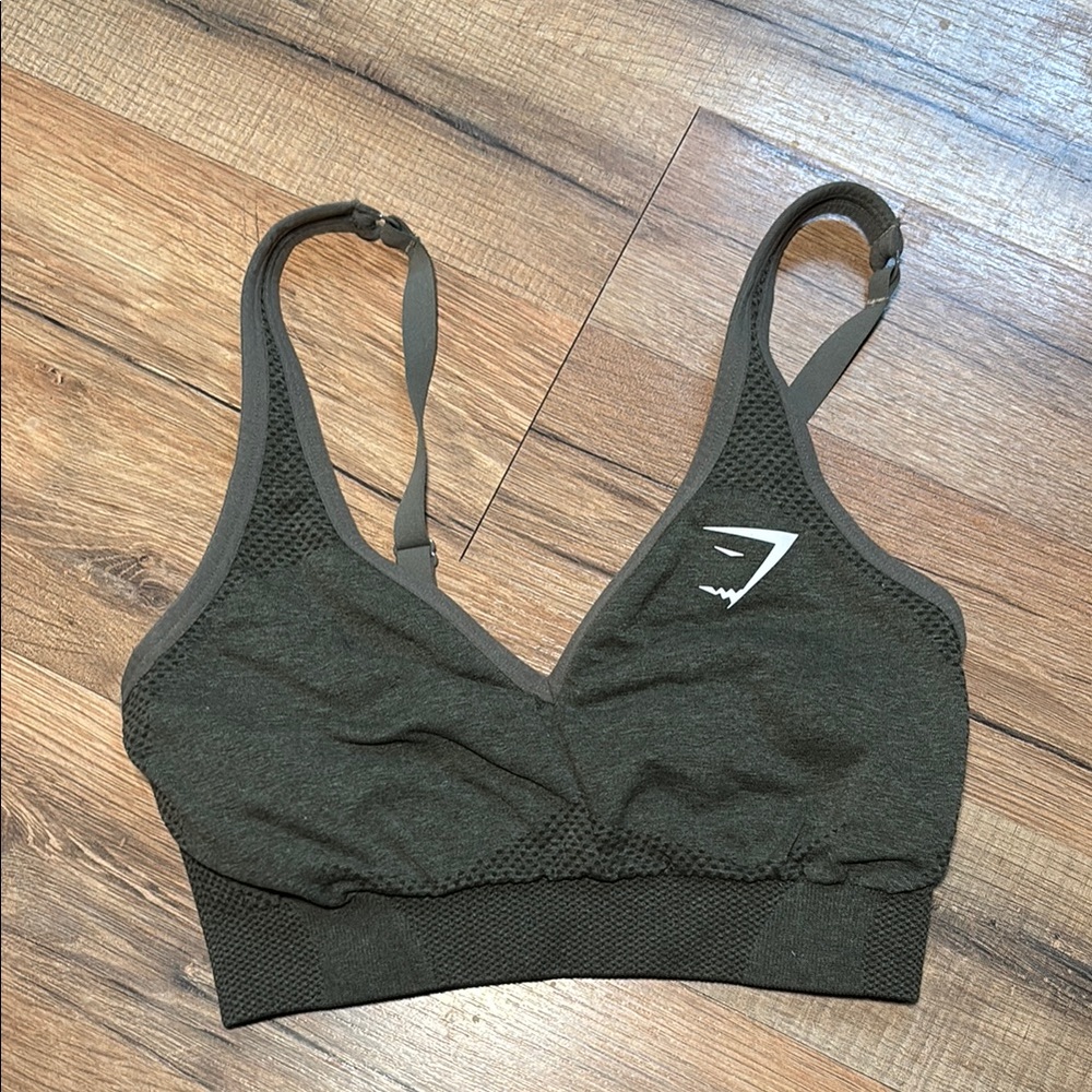 Gymshark Olive Green Seamless Sports Bra